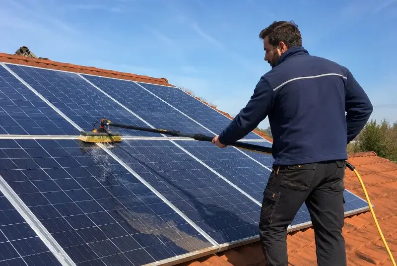 Nettoyage et entretien de panneaux solaires à la Longueville